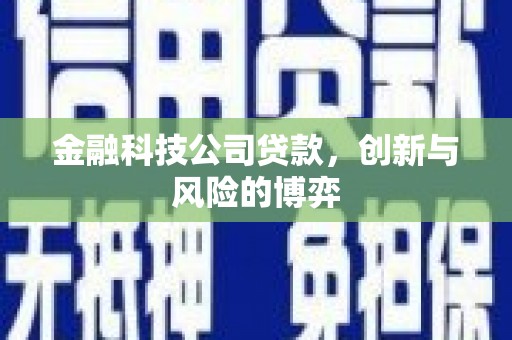 胶州金融科技公司贷款，创新与风险的博弈