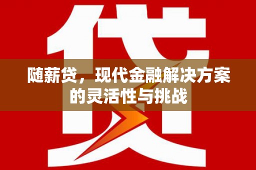 胶州随薪贷，现代金融解决方案的灵活性与挑战