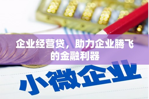 胶州企业经营贷，助力企业腾飞的金融利器
