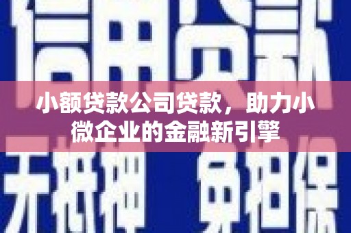 胶州小额贷款公司贷款，助力小微企业的金融新引擎