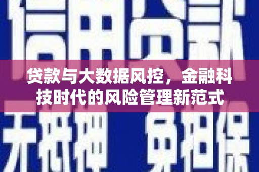 胶州贷款与大数据风控，金融科技时代的风险管理新范式