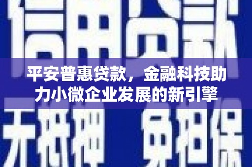 胶州平安普惠贷款，金融科技助力小微企业发展的新引擎