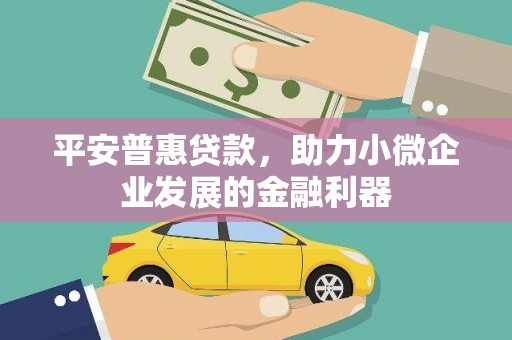 胶州平安普惠贷款，助力小微企业发展的金融利器