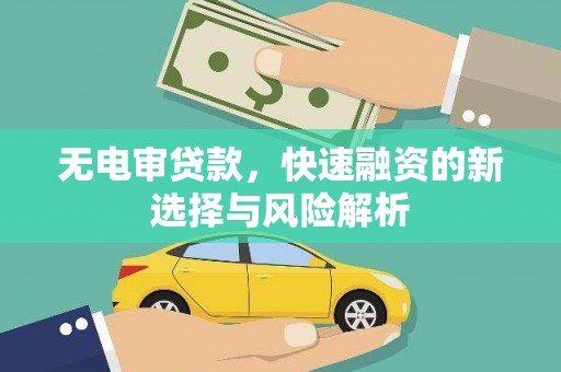 胶州无电审贷款，快速融资的新选择与风险解析