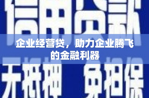 胶州企业经营贷，助力企业腾飞的金融利器