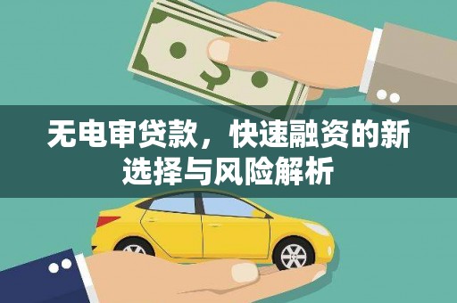 胶州无电审贷款，快速融资的新选择与风险解析