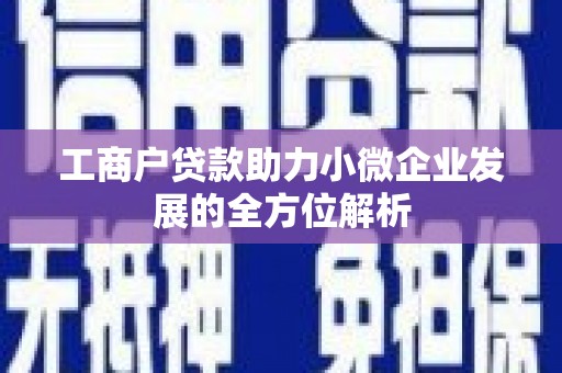 胶州工商户贷款助力小微企业发展的全方位解析