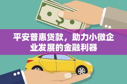 胶州平安普惠贷款，助力小微企业发展的金融利器