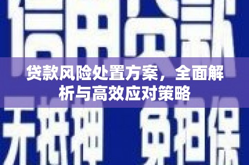 胶州贷款风险处置方案，全面解析与高效应对策略