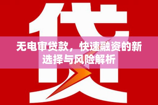 胶州无电审贷款，快速融资的新选择与风险解析