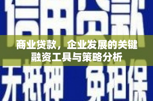 胶州商业贷款，企业发展的关键融资工具与策略分析