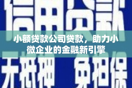 胶州小额贷款公司贷款，助力小微企业的金融新引擎