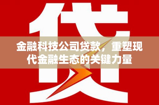 胶州金融科技公司贷款，重塑现代金融生态的关键力量