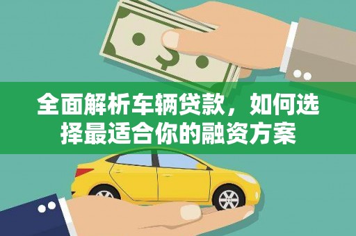 胶州全面解析车辆贷款，如何选择最适合你的融资方案