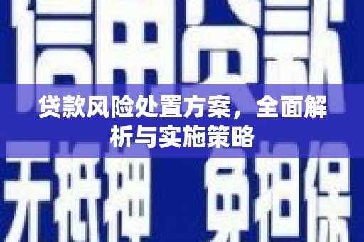 胶州贷款风险处置方案，全面解析与实施策略